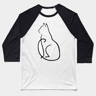 Cute Silhouette of cat Baseball T-Shirt